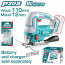 Sierra Caladora Inalámbrica 20V 3000rpm. No Incluye Cargador Ni Baterías.