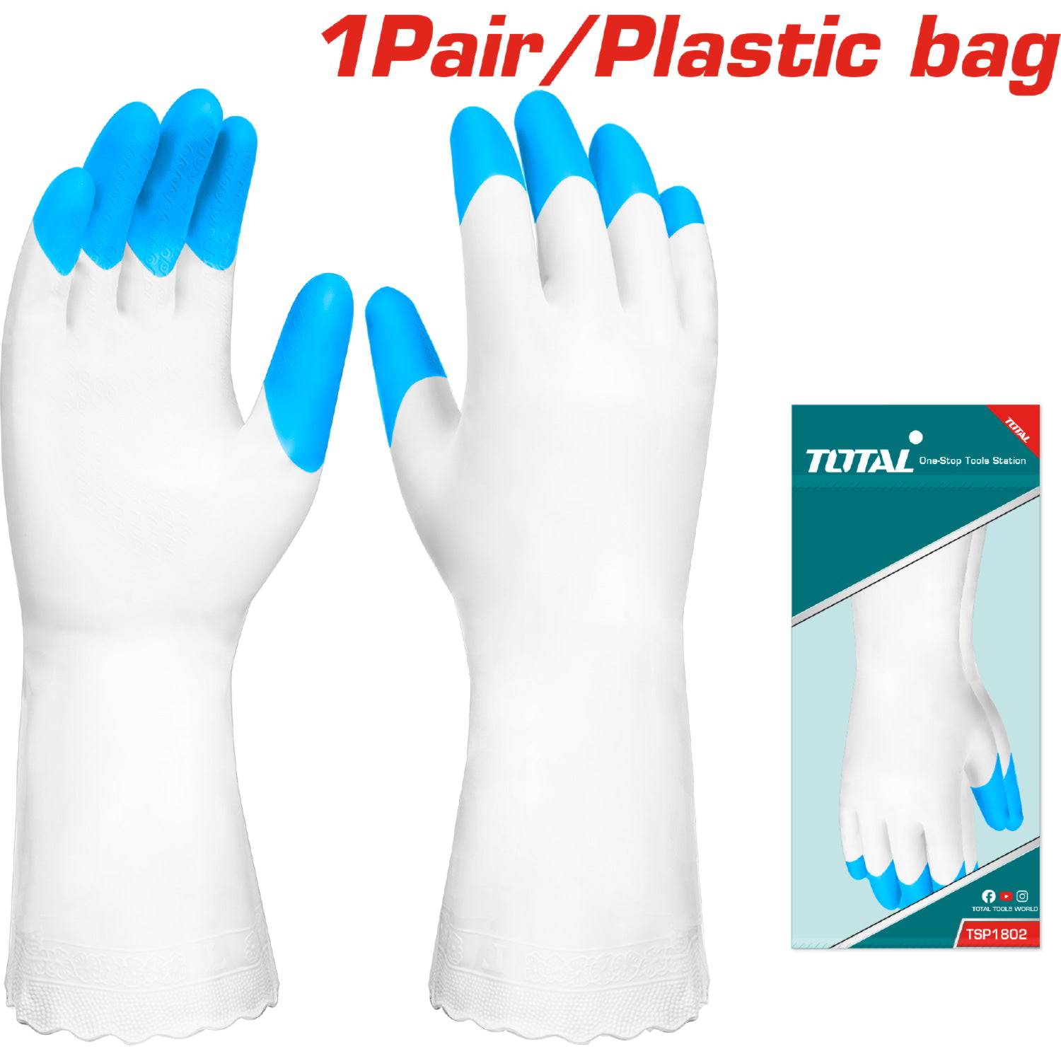 Guantes De PVC Alta Calidad Para Limpiar Y Lavar Platos. Talla L (Par)