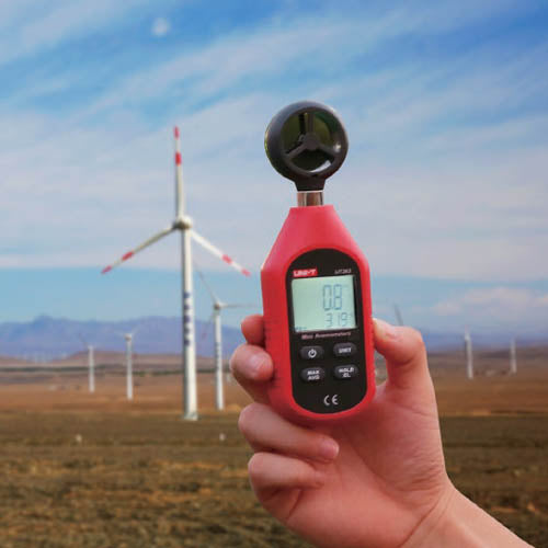 UNI-T UT363 mini Anemómetro digital Medidor de velocidad del viento 0-30 m/s flujo de aire-10 ~ 50C/