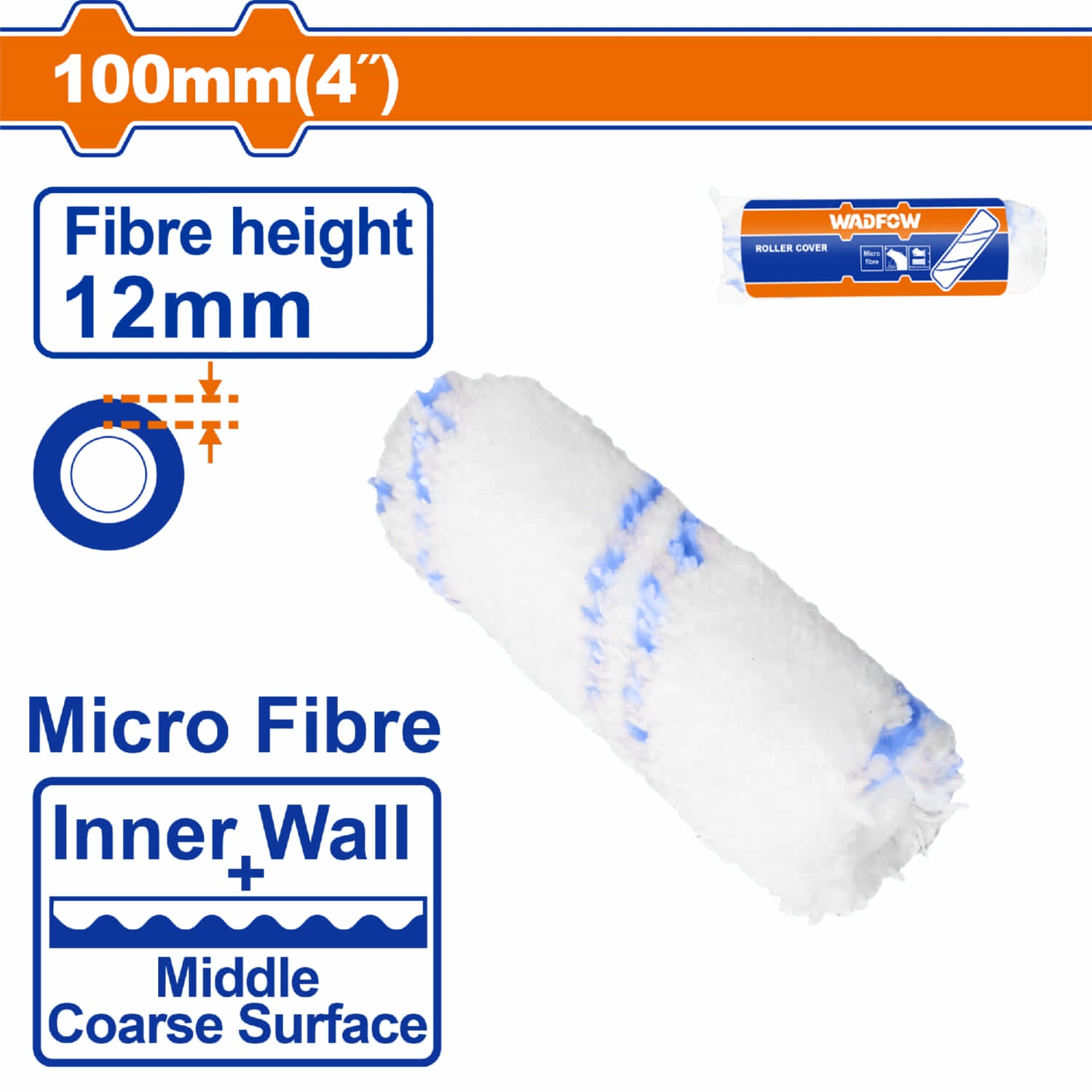 Rodillo de pintar 4" Paredes internas. Alt fibra 12mm. Microfibra. Ideal para paredes interiores.