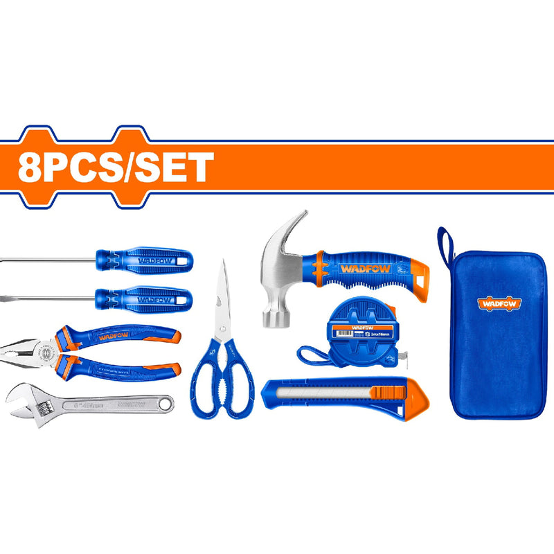 Herramientas Manuales 8 pzs.(Tijera,Exacto,mini martillo,alicate, destornilladores, cinta) (Juego)