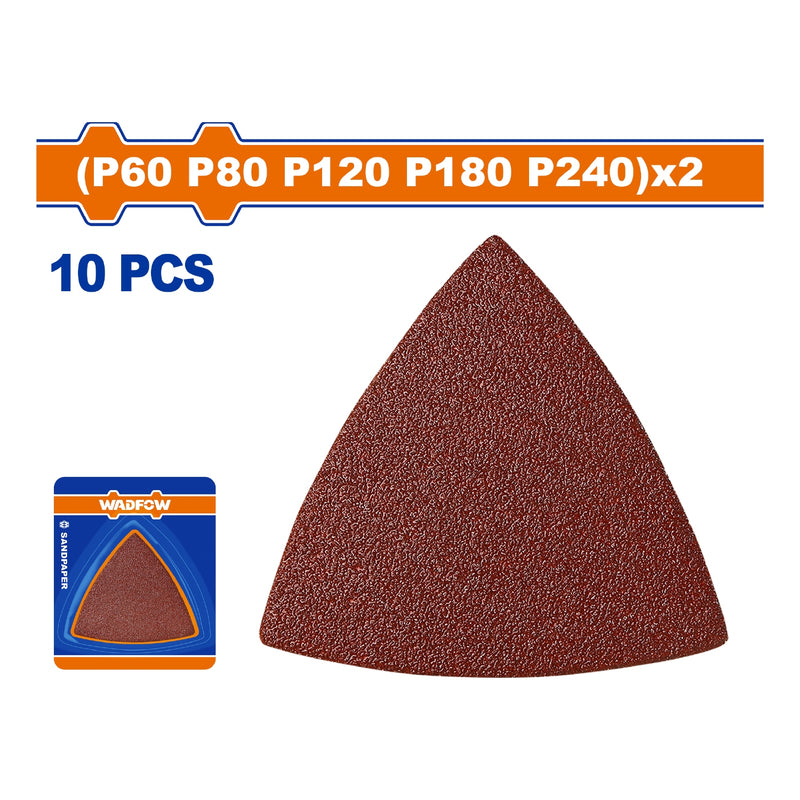 Láminas de Lijado Delta Surtido (P60, P80, P120, P180, P240) Set de 10 piezas.