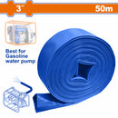 Manguera plana para motobombas de PVC de 3" Longitud:50m Presión de trabajo:4Bar Diámetro interior:76mm(3") Espesor:1.1mm