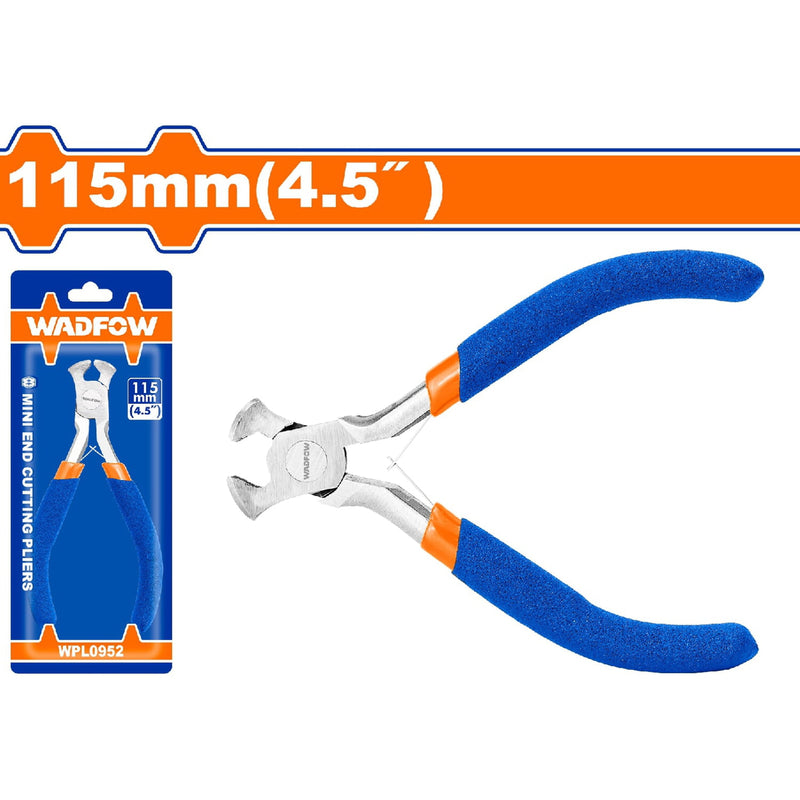 Mini Alicate de Corte Frontal 115mm(4.5") Pulido y antióxido. Con mango de plástico.