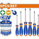 Destornilladores Punta Plana (SL) y Punta Estrella (PH).CR-V. Magnético. Mango redondo(Set de 6)