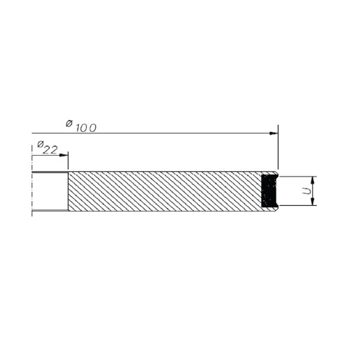 Disco diamantado Flat & Arris, D100*h22*T6,Para vidrio 6mm,