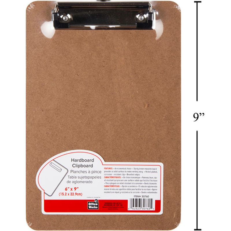 Tablero con clip de 6 x 9 ", paquete retráctil (HZ) Portapapeles