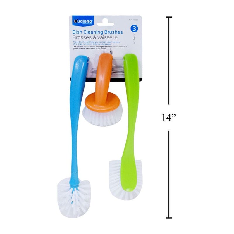 Juego de cepillos para platos de plástico Luciano, 3 piezas