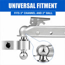 Acoplador para Remolque Universal 2 Pulgadas con Cierre Ajustable. Enganche de Acero Galvanizado para bola de enganche.