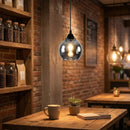 Lámpara Colgante Negra 1XE27 Elegancia Minimalista en Metal y Vidrio.