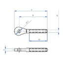 Terminal Para Cable 5 Mm Con Agujero.Hembra Rosca Izquierda.AISI 316.