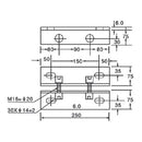 Grapa De Soporte Para Contrafuertes De Vidrio De 250 Mm. Satinada.