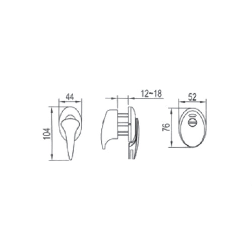 Cerrojo puerta  SS304  Satinado.