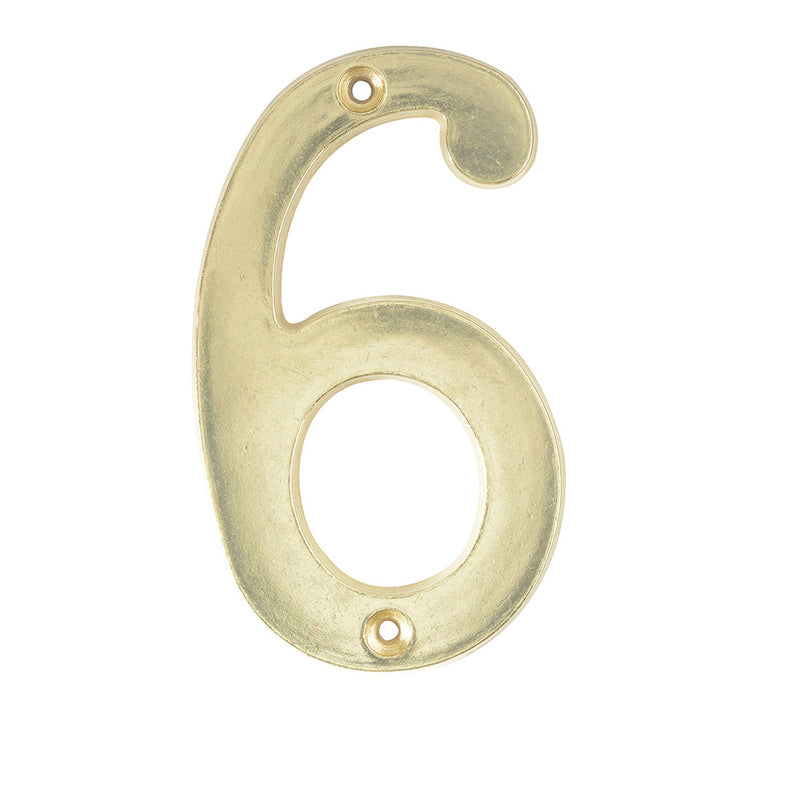 Numero 6 slim 4" latón brillante Lock