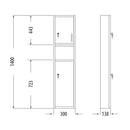 2 en 1  Papelera y Dispensador papel para montar a pared 1400x300x138 mm. Inox 304 satinado