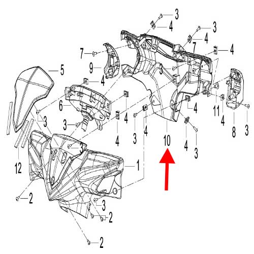 Covertor trasero del manubrio (K-BLADE125)