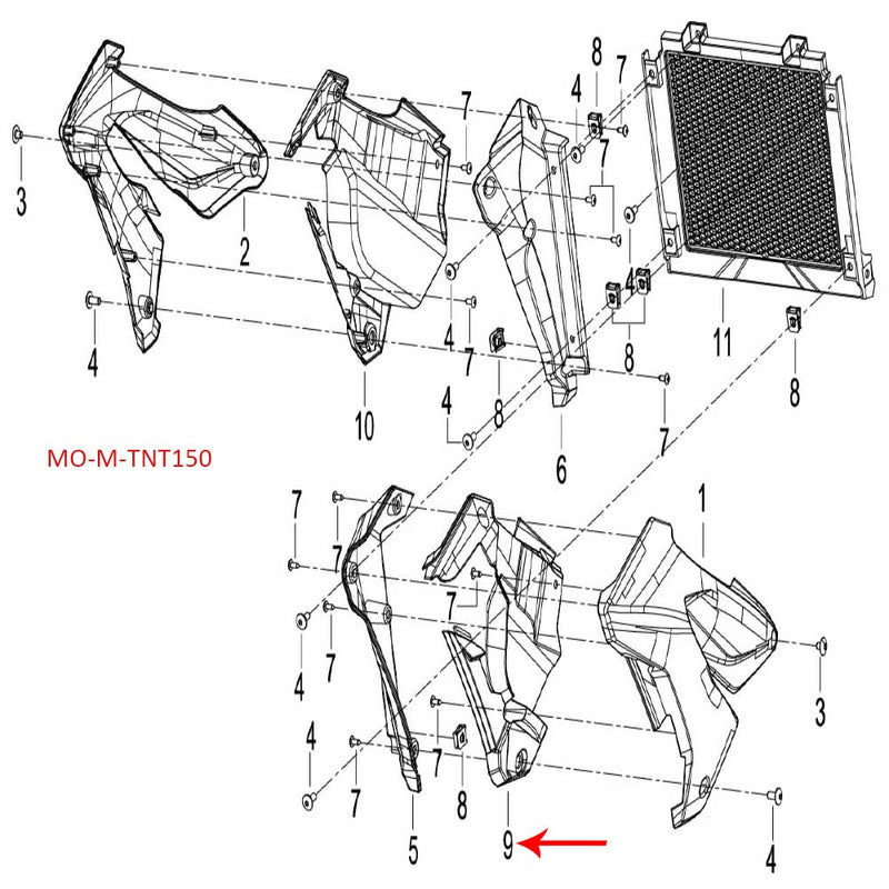Panel decorativo interior trasero izquierdo (TNT150)