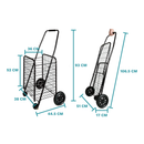 Carrito Plegable de Compras con Ruedas Grandes y Canasta Reforzada 71L Carretilla Multiusos. Trolley