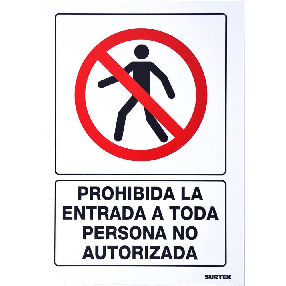 Letrero "Prohibida La Entrada" Surtek