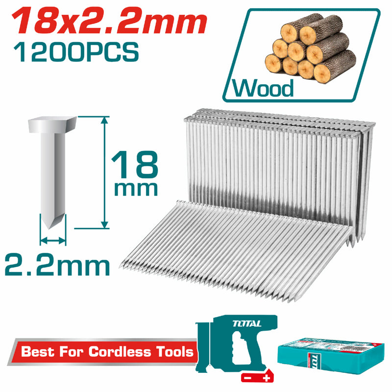 Clavos para clavadora de aire para concreto 18mm 1200 piezas