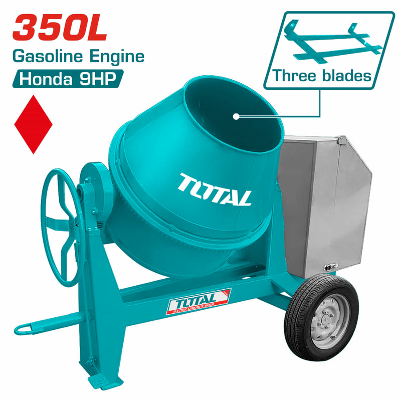 Mezclador de concreto a gasolina. Motor Honda GX270 6.6Kw(9HP). Capacidad 350L Concretera