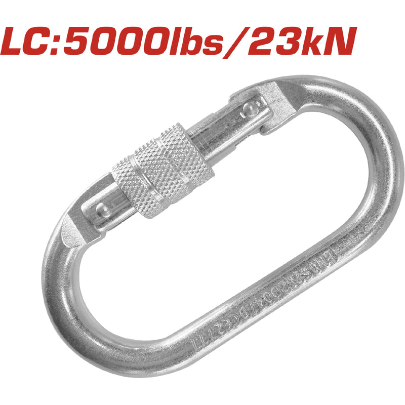 Mosquetón de acero con cierre S para Arnés. Ancho:60 mm. Long: 110mm LC:5000lbs/23kN