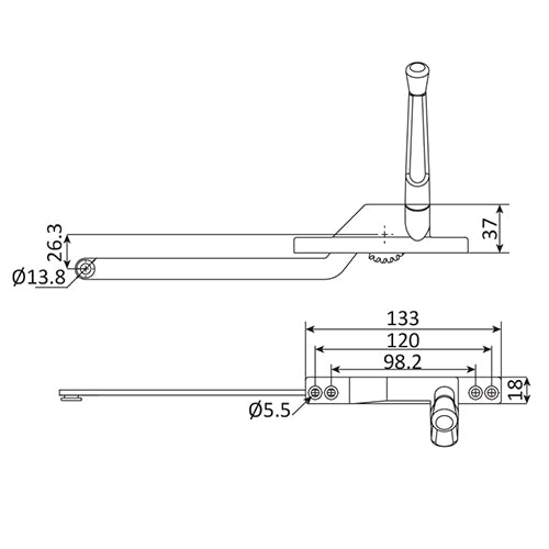 Operador universal de ventana abatible o proyectable. Funcion izquierda. Acabado Silver.