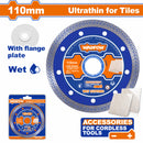 Disco de Diamante Ultradelgado para Azulejos 110mm. Húmedo. Con placa de brida. Ideal para Herramientas Inalámbricas.