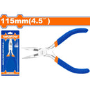 Mini Alicate punta larga 115mm(4.5") Pulido y antióxido. Con mango de plástico.