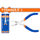 Mini Alicate punta larga 115mm(4.5") Pulido y antióxido. Con mango de plástico.