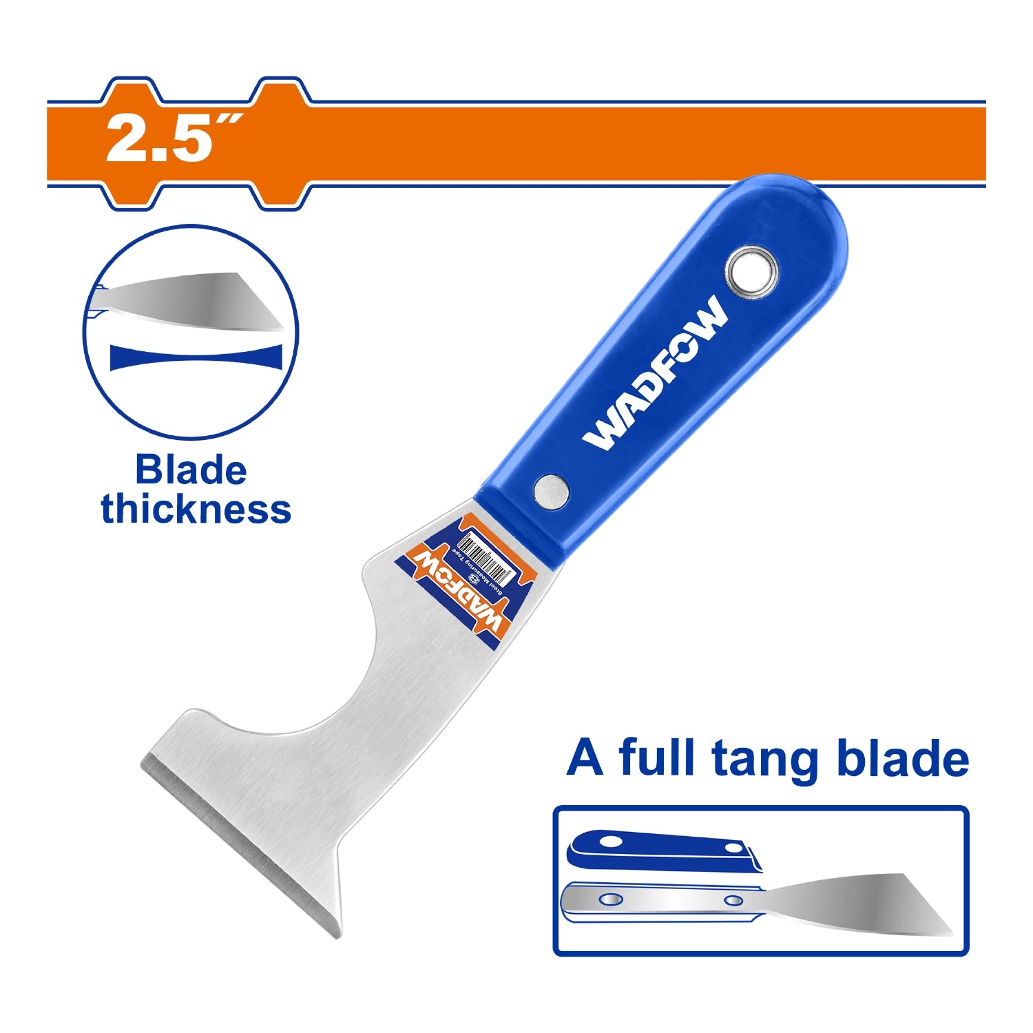 Espátula de Pintor 2. 5" Espesor: 1. 0 Mm Tratamiento Térmico. Mango De Plástico. Raspador de Pintura