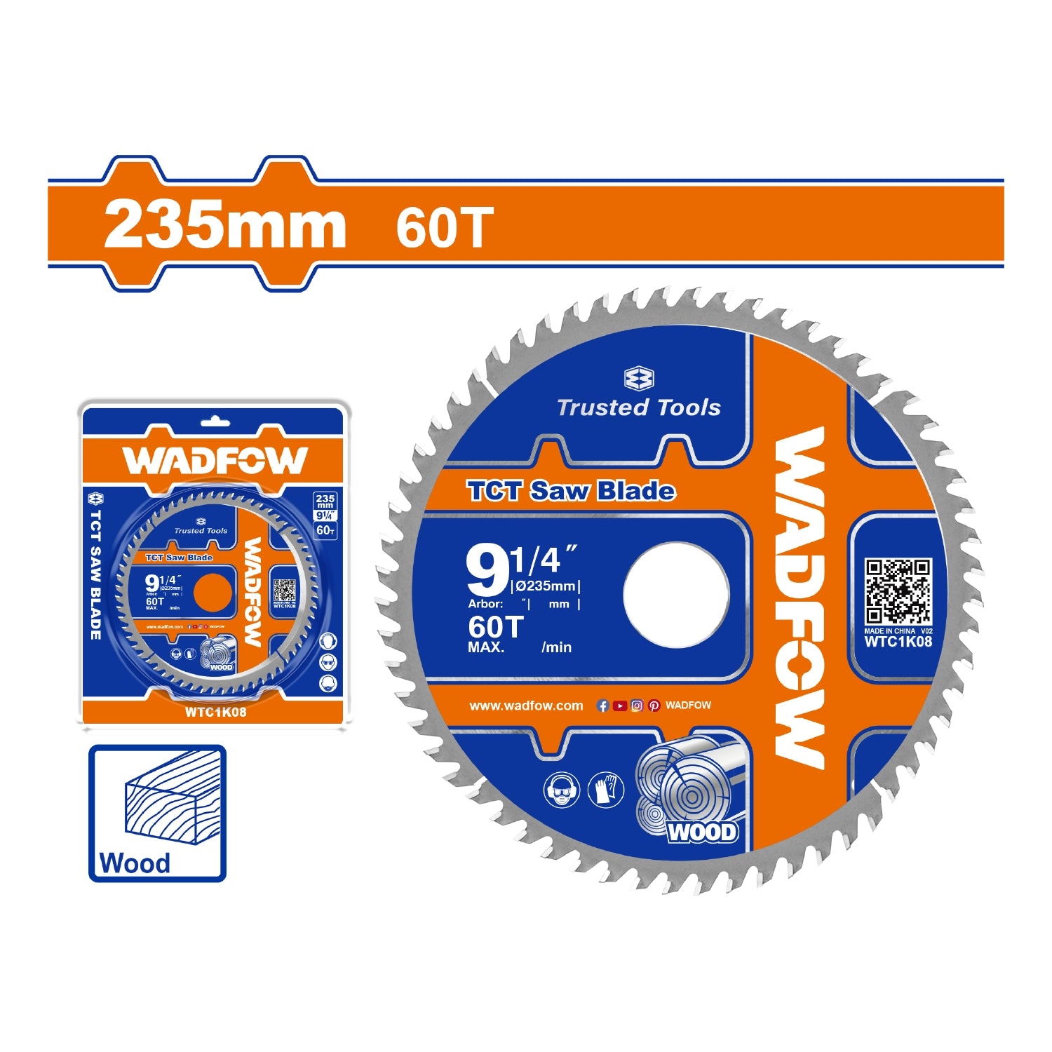 Disco de corte sierra TCT 9-1/4" 60T anillo reductor 16mm corte de madera. Ideal sierra circular.