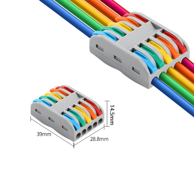Conectores eléctricos de empalme rápido. De 5 vías. (1 Und)