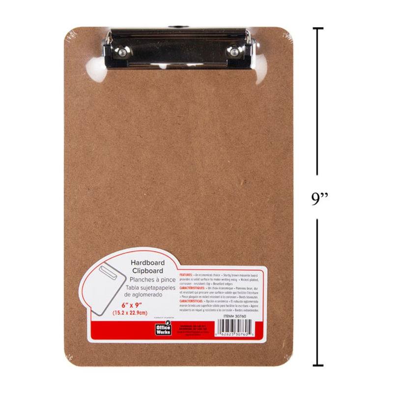 Tablero con clip de 6 x 9 ", paquete retráctil (HZ) Portapapeles