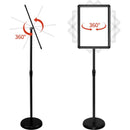 Letrero poste de piso, aviso de pedestal de suelo 8.5x11 pulgadas, color negro