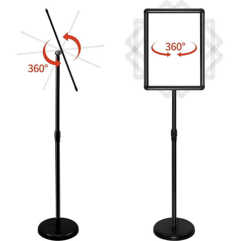 Letrero poste de piso, aviso de pedestal de suelo 8.5x11 pulgadas, color negro