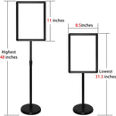 Letrero poste de piso, aviso de pedestal de suelo 8.5x11 pulgadas, color negro