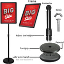 Letrero poste de piso, aviso de pedestal de suelo 8.5x11 pulgadas, color negro