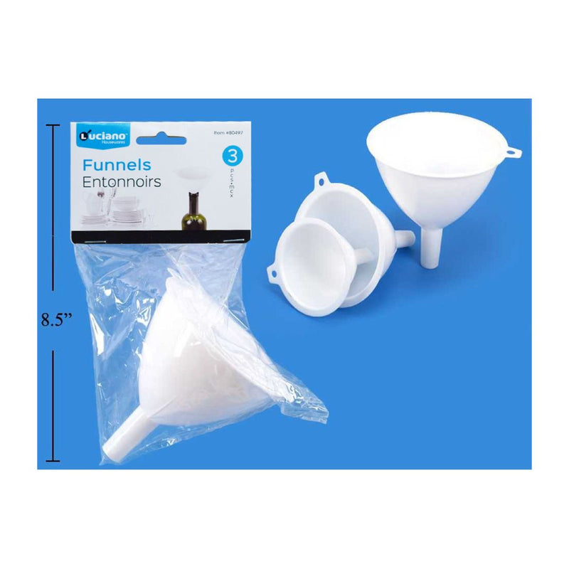 Embudo de plástico Luciano para cocina de 3 piezas