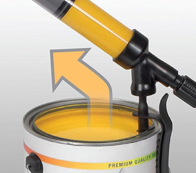 Rodillo de pintar con inyección de pintura.