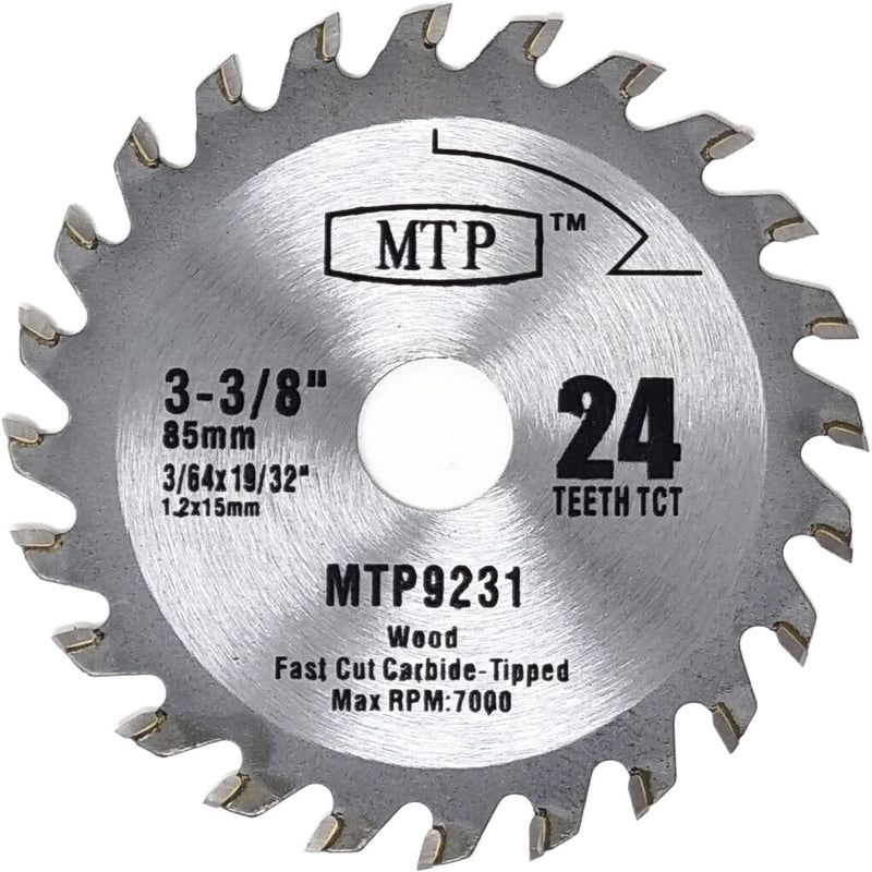 Cuchilla hoja de repuesto para mini sierra circular 3-3/8”. (3 Und)