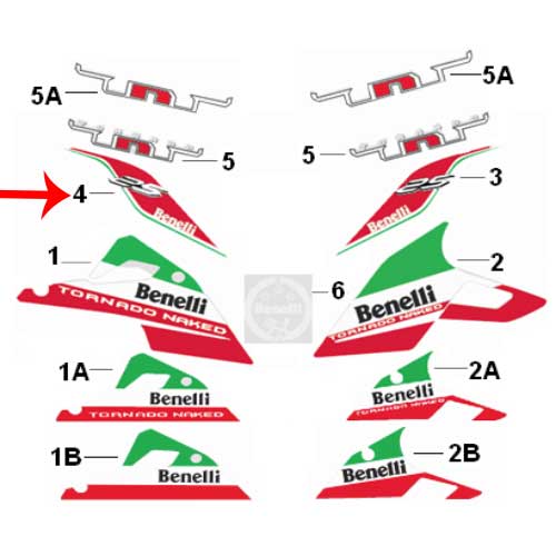 Calcomania del covertor trasero superior derecho (TNT25)