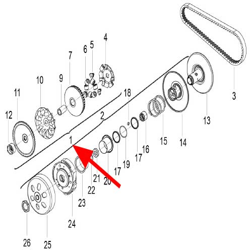 Sistema de polea primario (K-BLADE125)