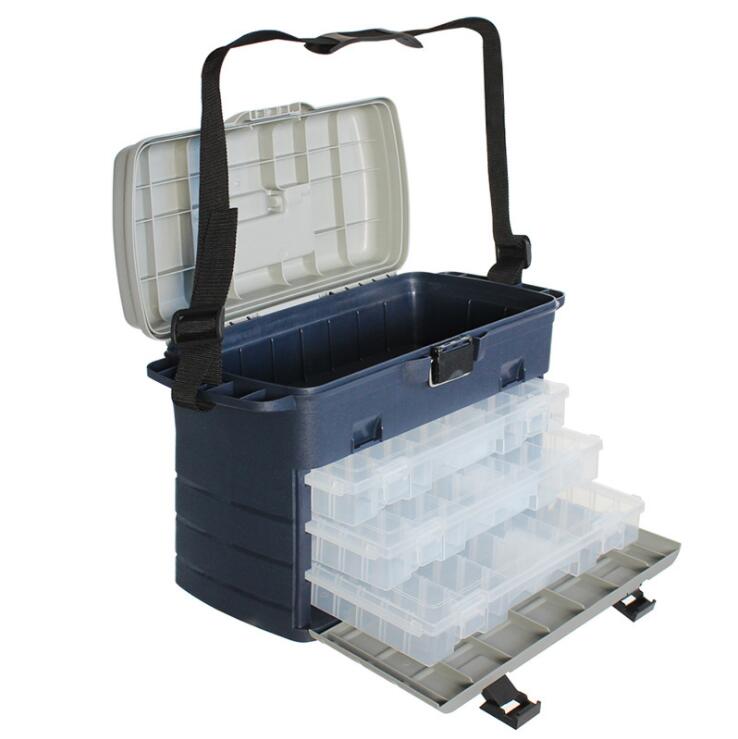 Caja 4 niveles para señuelos y herramientas de pesca
