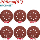 Lija circular para lijadora de drywall Compatible con máquina UTWS10501. 6 hojas. Granos varios