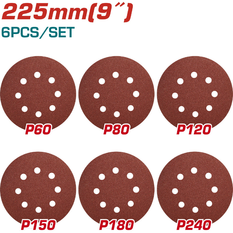 Lija circular para lijadora de drywall Compatible con máquina UTWS10501. 6 hojas. Granos varios
