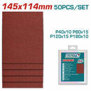 Papeles de Lija 145 x 114mm P40 P80 P120 P180. Ideal para madera y metal. Set de 50 piezas.