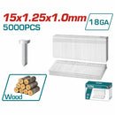 Clavos para clavadora de aire 15 mm largo 5000pzas por caja. Compatible con pistolas TAT81501