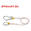 Cable de posicionamiento tipo cuerda nylon 1.80m con ganchos de cierre automático y mosquetón.