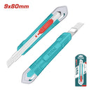 Exacto a Presion de 9 mm x 80 mm. De Longitud: 135 mm. Con Auto bloqueo y pulsador plano.